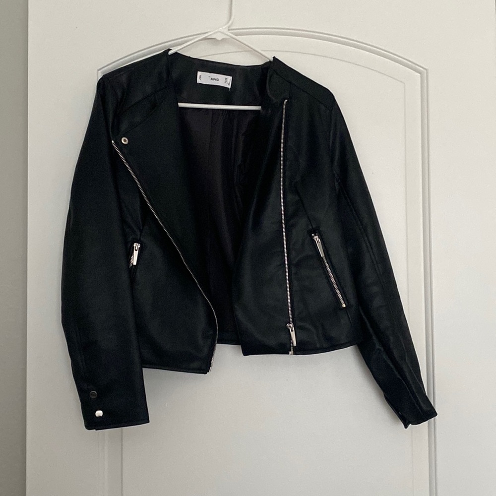 NWOT MANGO FAUX LEATHER JACKET